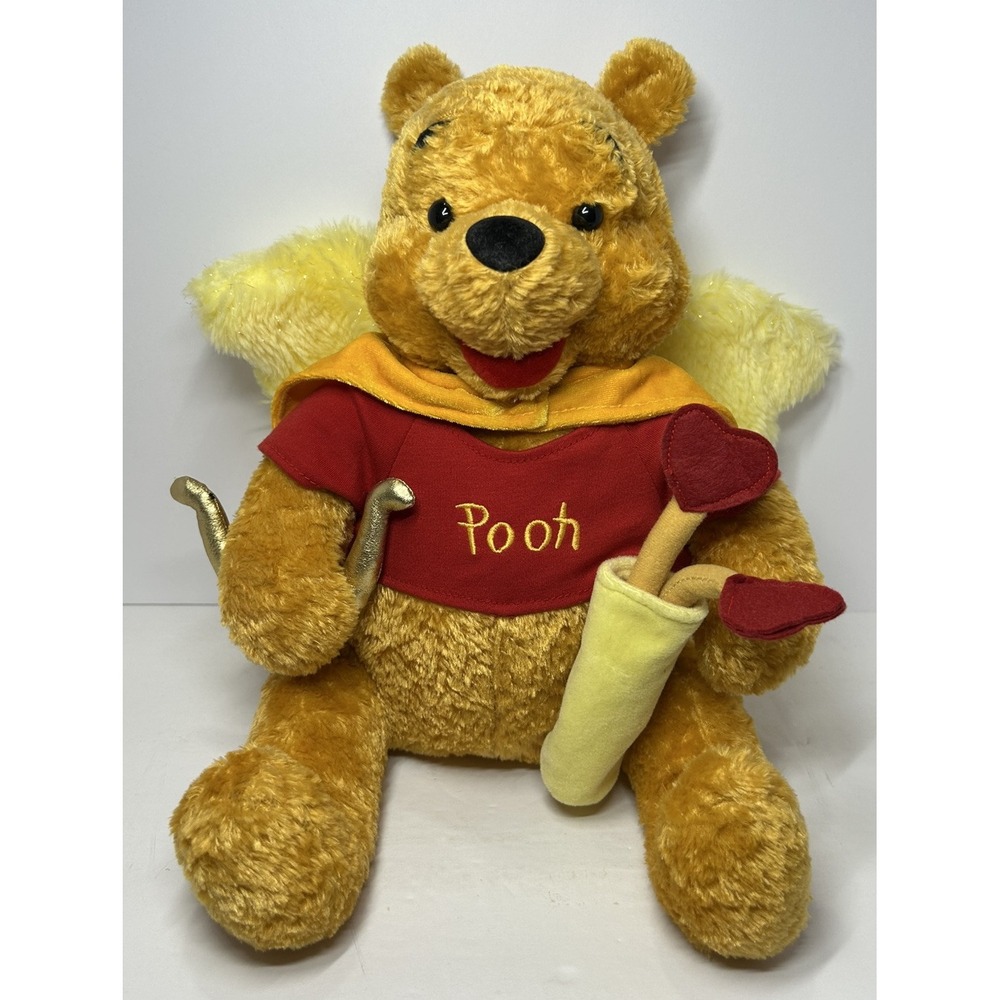 Disney Exclusive Winnie the Pooh Valentine's Day Cupid Bow Arrow Plush Stuffed